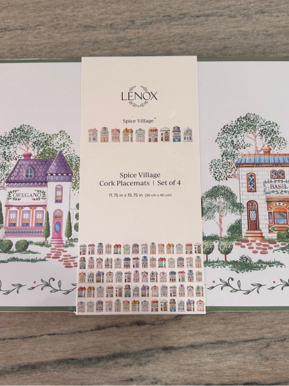 NIB Lenox Spice Village Set of 4 Cork Placemats